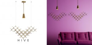brushed brass hive pendant HIVE